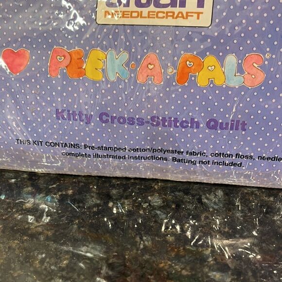 Titan Needlecraft -Peek-A Pals-Kitty Cross Stitch Quit - size 32” x 42” - Picture 7 of 7